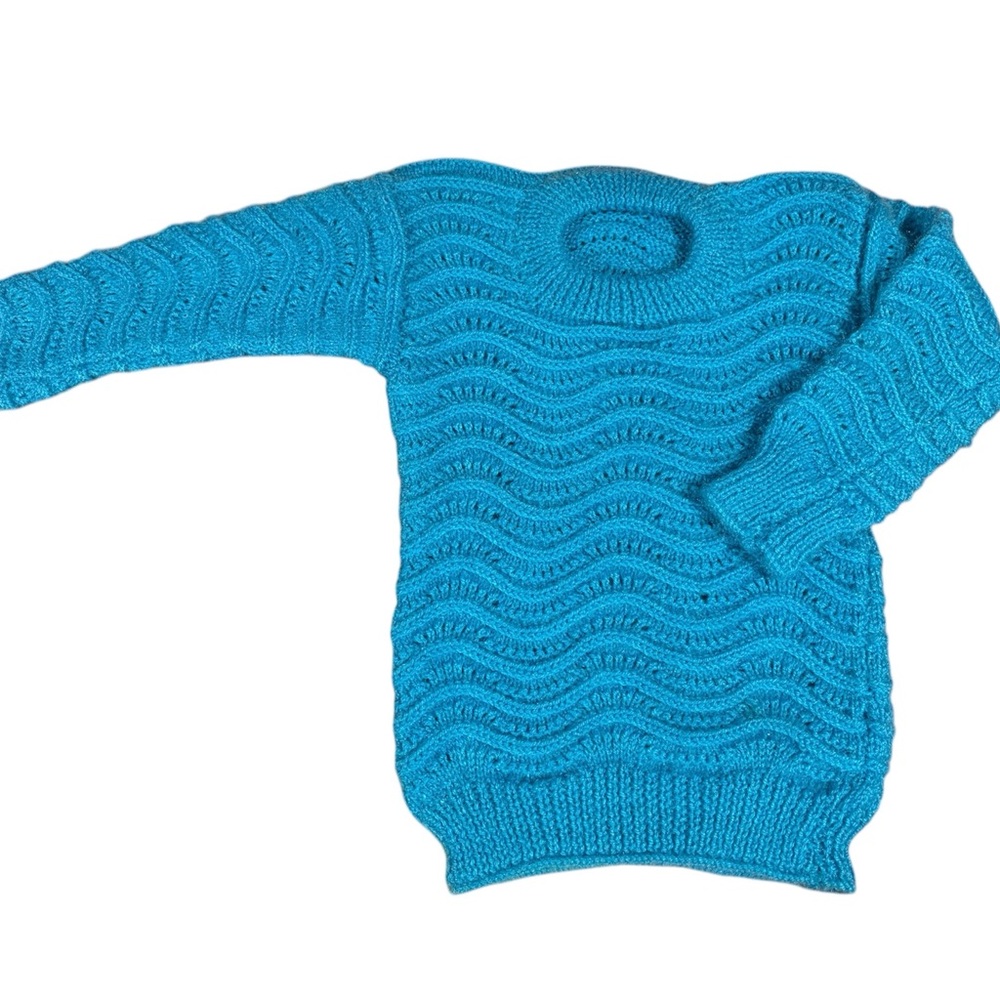 Blue Wave Pattern Sweater